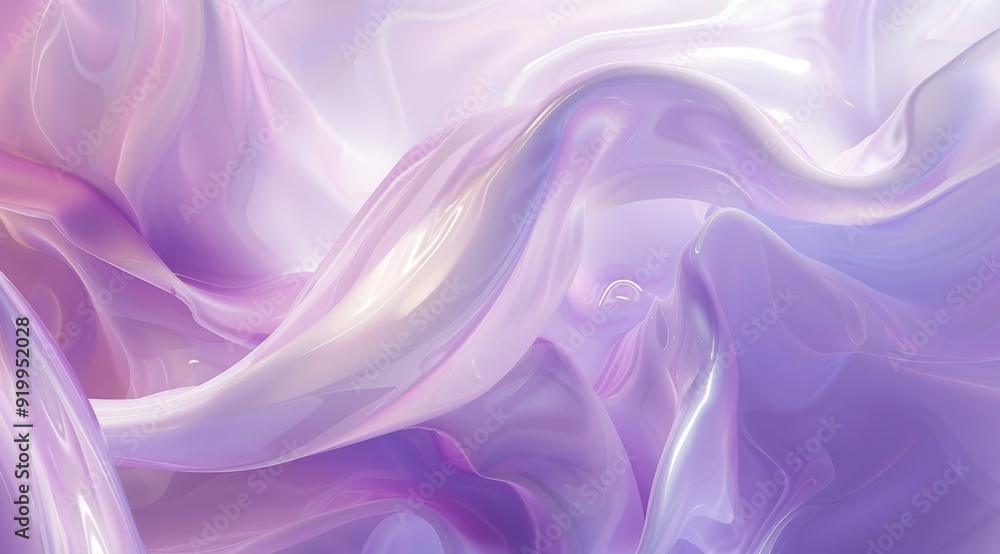 Fototapeta premium A mesmerizing blend of soft lavender and pure white colors, creating a serene and fluid abstract design that captivates