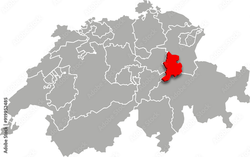 glarus map ADMINISTRATIVE DIVISIONS of SWITZERLAND 3d isometric map glarus map ADMINISTRATIVE DIVISIONS of SWITZERLAND 3d isometric map