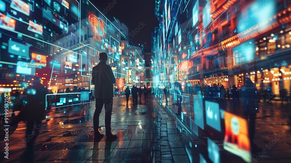Social Network Concept with Blockchain Architecture Visualization of a Metaverse Big Data with Viral Videos, Advertising, Social Media Profiles with Influencers, Online Art and Internet Communities Social Network Concept with Blockchain Architecture Visualization of a Metaverse Big Data with Viral Videos, Advertising, Social Media Profiles with Influencers, Online Art and Internet Communities