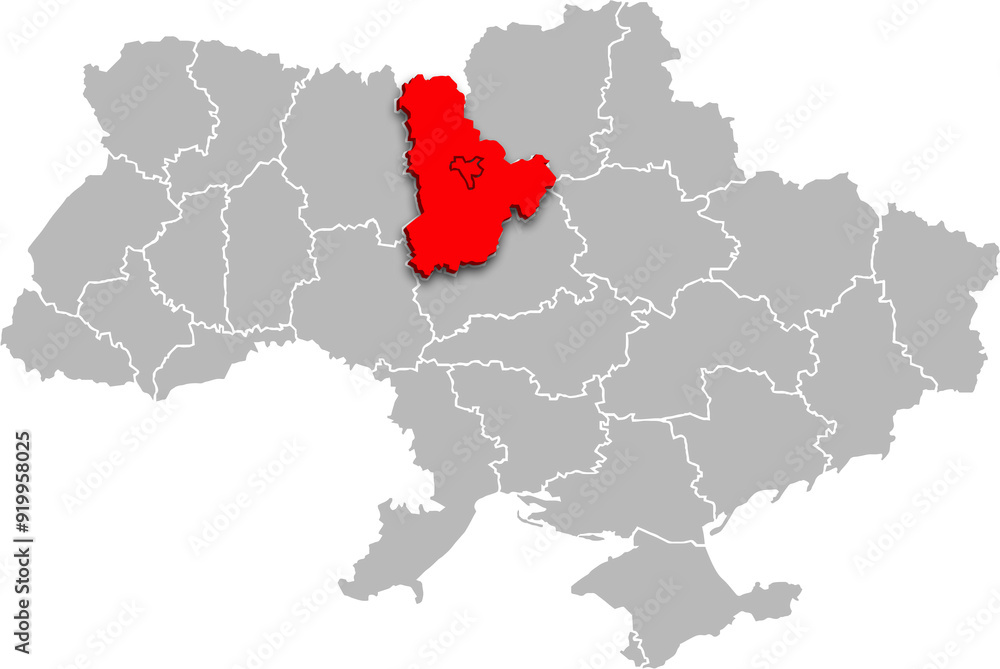 kyiv map PROVINCE of UKRAINE 3d isometric map kyiv map PROVINCE of UKRAINE 3d isometric map