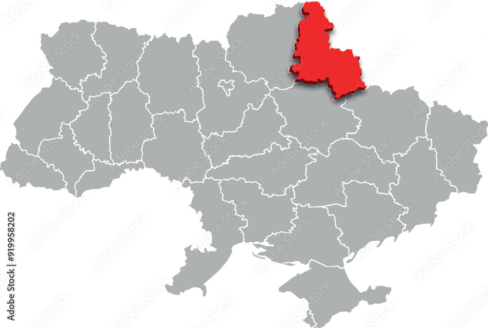 sumy map PROVINCE of UKRAINE 3d isometric map sumy map PROVINCE of UKRAINE 3d isometric map