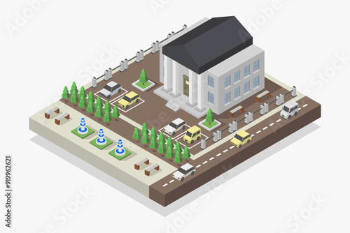 Isometric Court Building