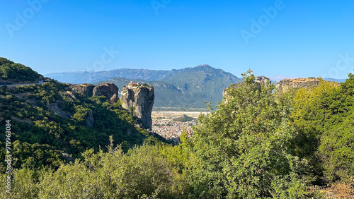 Monasteries built on unique rock formations in the Meteora region of Greece