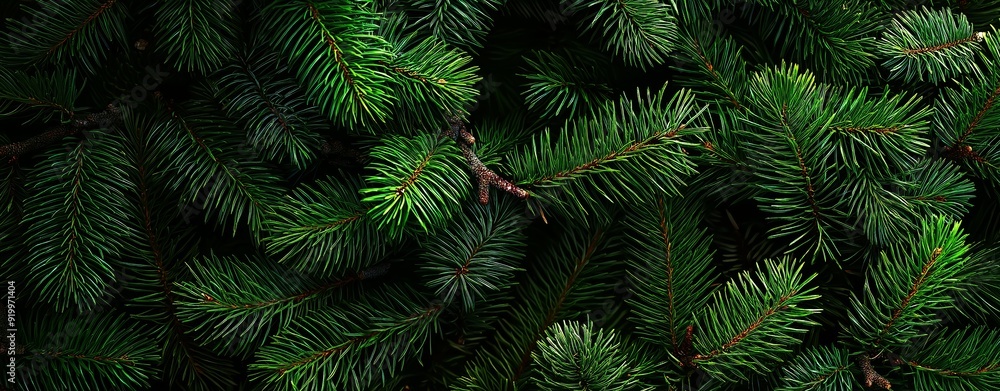 Immerse in nature's beauty with lush spruce branches creating a mesmerizing pattern, ideal for festive christmas designs Immerse in nature's beauty with lush spruce branches creating a mesmerizing pattern, ideal for festive christmas designs