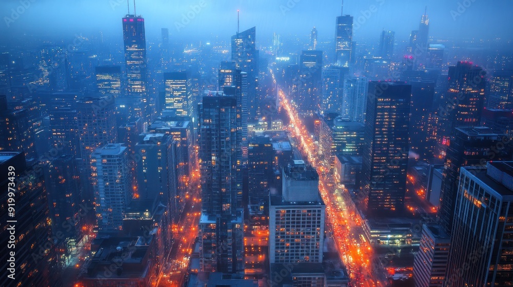 Fototapeta premium Cityscape at Dusk