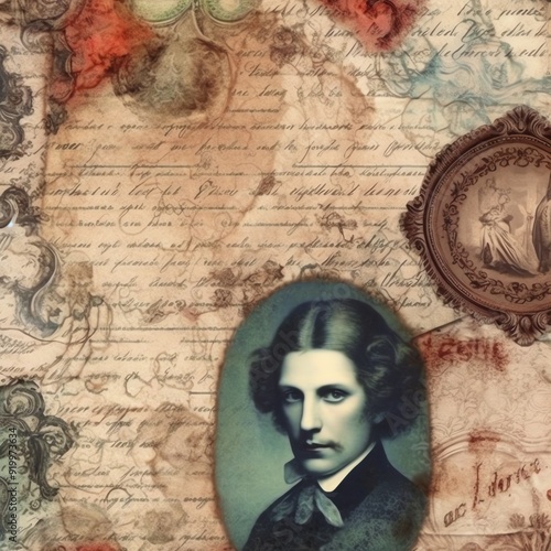 Wallpaper Mural Vampires old paper, vintage digital paper Torontodigital.ca