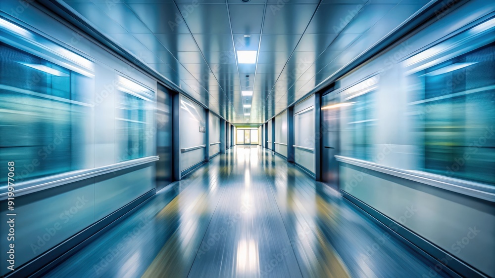 Blurred corridor with abstract motion effect , interior, background, hallway, office, modern, design, architecture Blurred corridor with abstract motion effect , interior, background, hallway, office, modern, design, architecture