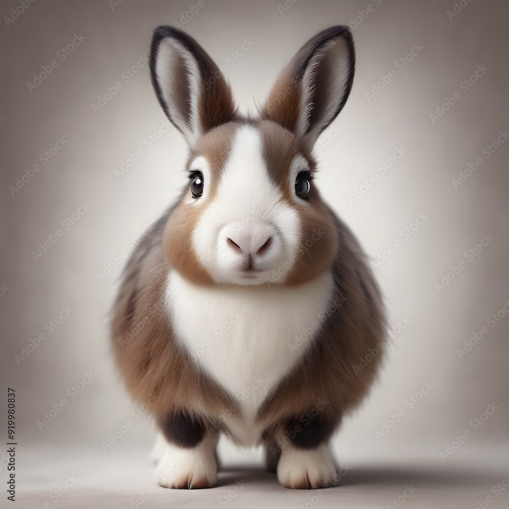 Fototapeta premium white rabbit on white
