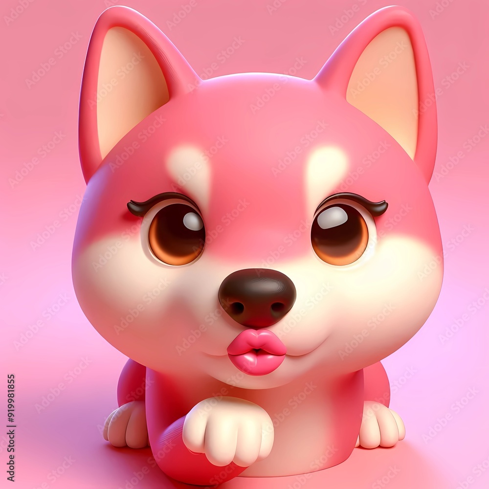 3D Shiba Inu sendet einen Kuss 3D Shiba Inu sendet einen Kuss