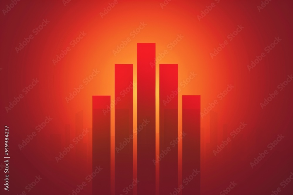 Minimalistic red background with vertical orange bars, geometric design Minimalistic red background with vertical orange bars, geometric design