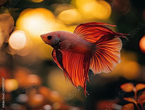 Betta Fish isolated on cute background photo