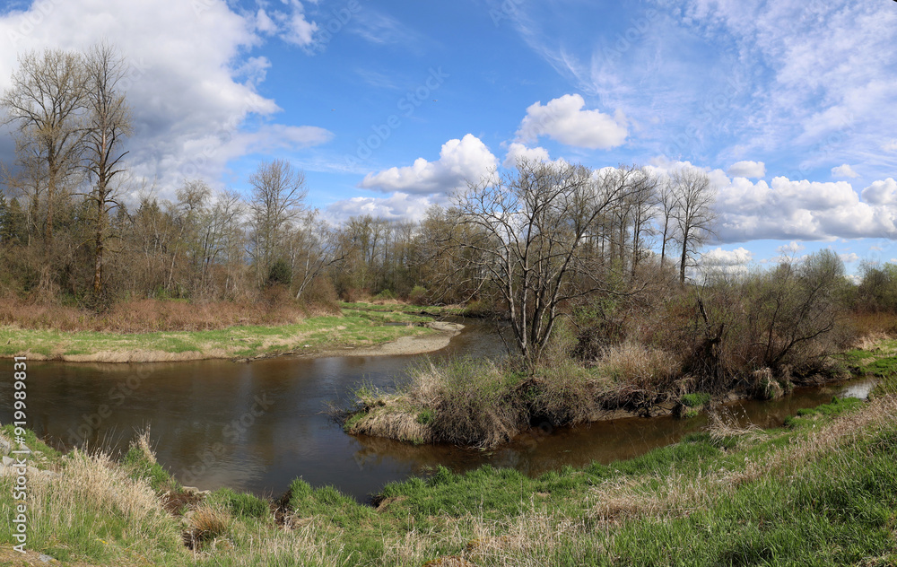 Early spring scenery with tranquil river Early spring scenery with tranquil river