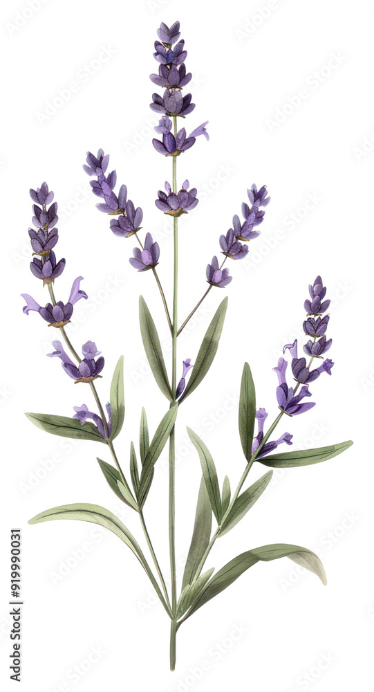 Naklejka premium PNG Lavender botanical watercolor illustration