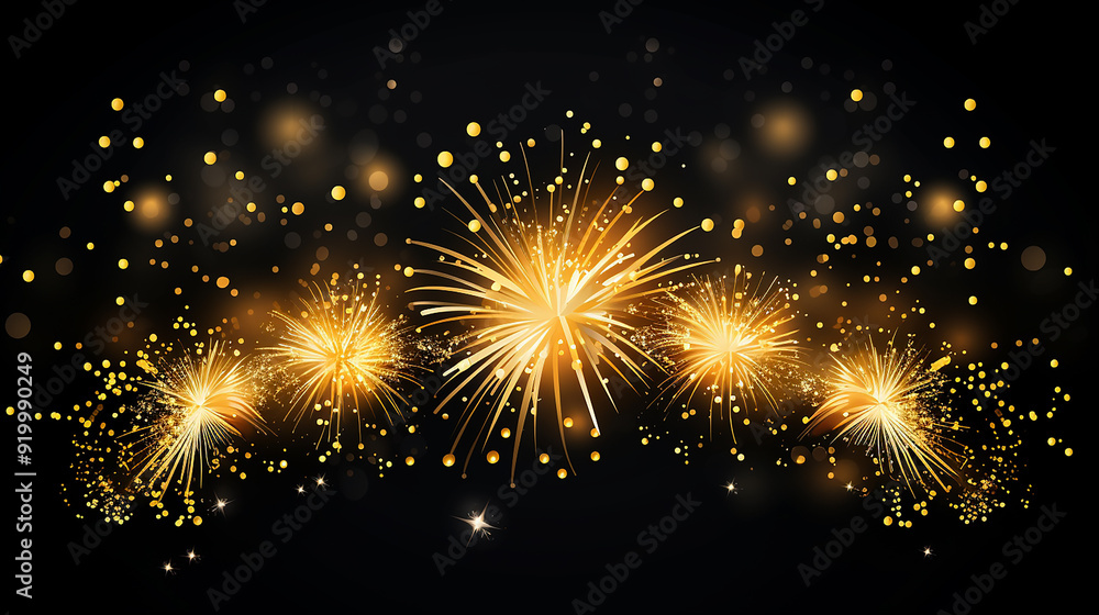 A vibrant display of golden fireworks lighting up the night sky, creating a dazzling and festive atmosphere against a black background. A vibrant display of golden fireworks lighting up the night sky, creating a dazzling and festive atmosphere against a black background.