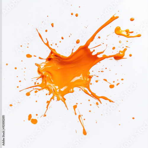 Burnt orange paint splash -- Transparent background