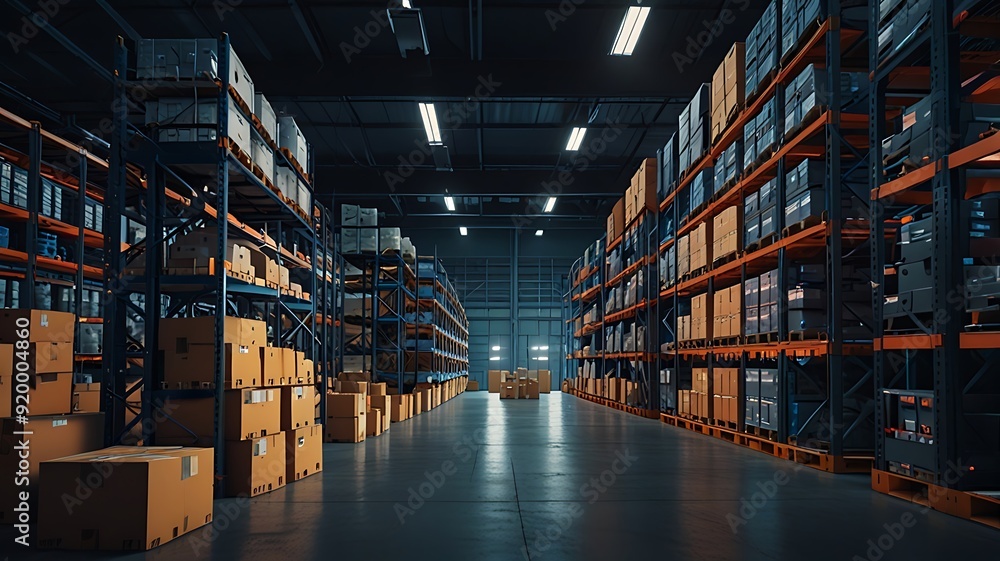 Obraz premium Default Smart Warehouse Management System Interface, Showcasing Advanced Features for Efficient Inventory Control, Logistics, and Operational Management