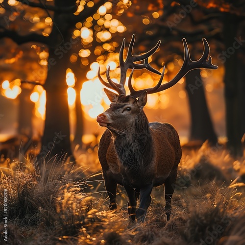 Deer marking territory with scent to ward off rivals, a natural process of maintaining dominance, fauna territory natural processes, deer behavior photo