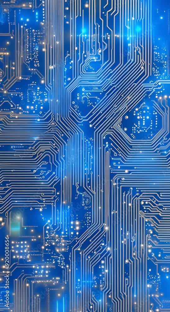 Abstract technology background Abstract blue glowing circuit board ...