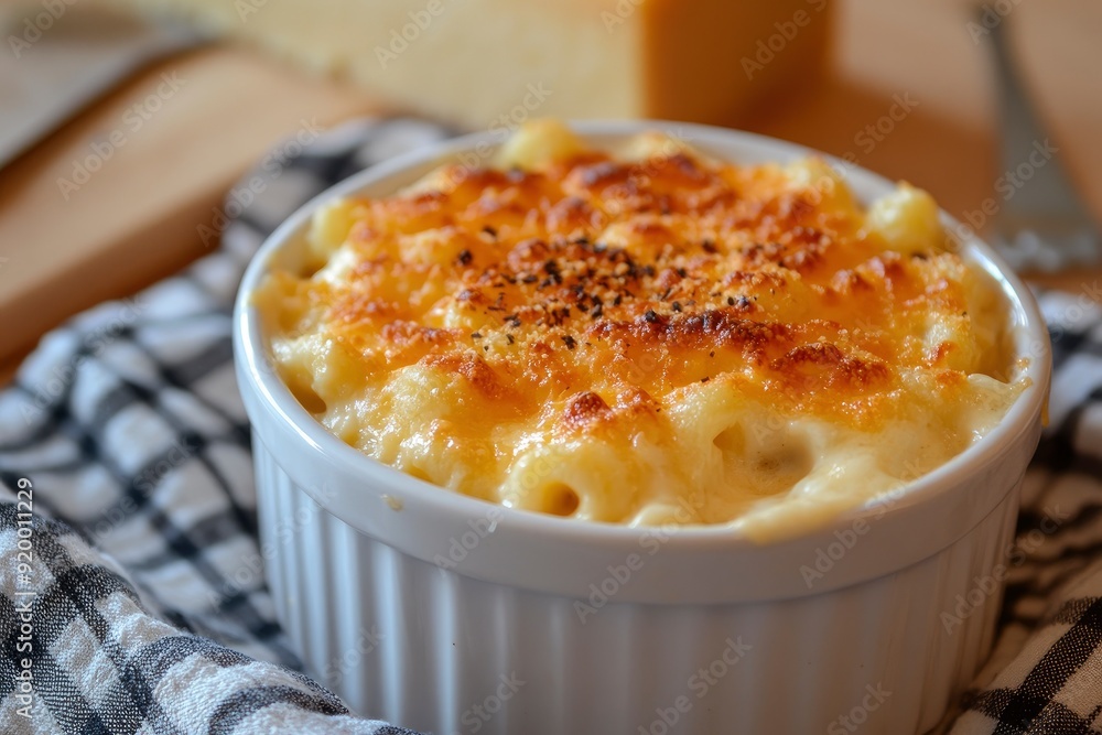 American macaroni cheese with cheddar cheese - generative ai American macaroni cheese with cheddar cheese - generative ai
