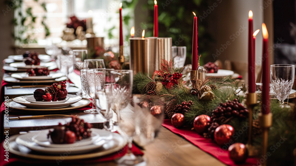 Holiday table decor, Christmas holidays celebration, tablescape and dinner table setting, English country decoration and home styling inspiration Holiday table decor, Christmas holidays celebration, tablescape and dinner table setting, English country decoration and home styling inspiration