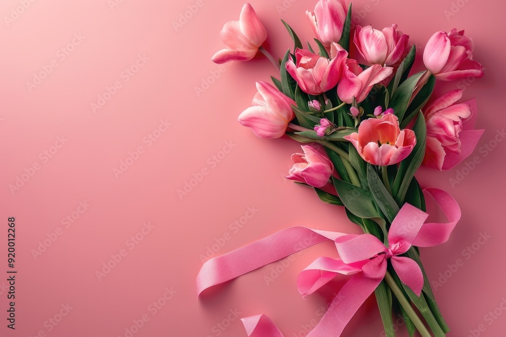 Woman and kid with flowers background wallpaper with copy space Woman and kid with flowers background wallpaper with copy space