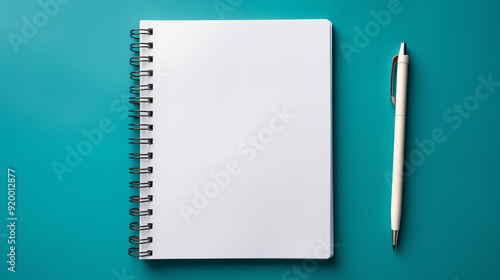 Blank notepad on blue background.