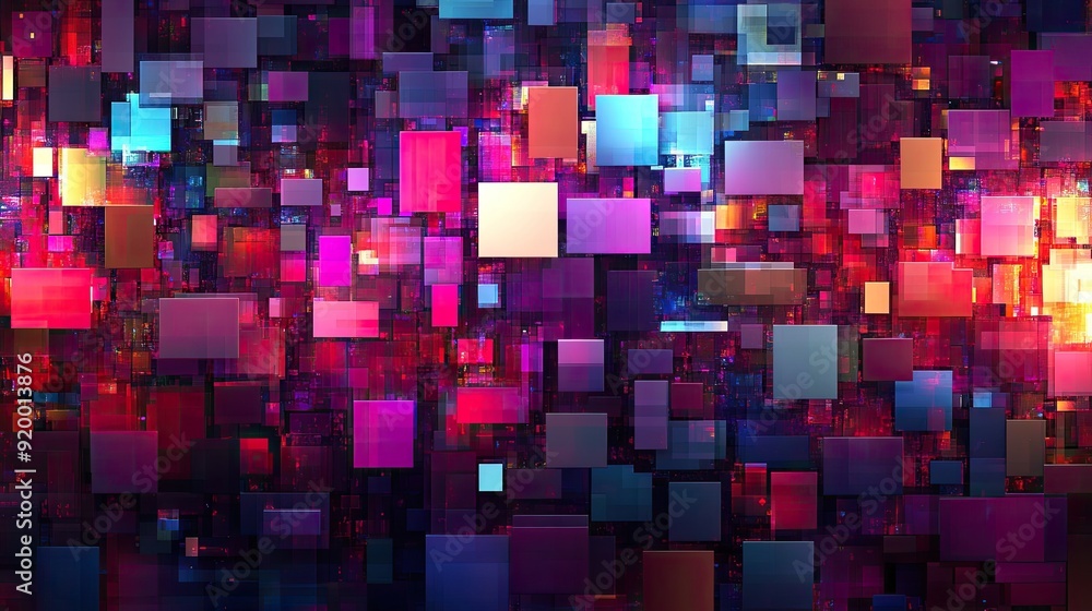 A colorful image of many small squares of different colors. The squares are arranged in a way that creates a sense of depth and movement. The image is abstract and has a vibrant, energetic feel to it A colorful image of many small squares of different colors. The squares are arranged in a way that creates a sense of depth and movement. The image is abstract and has a vibrant, energetic feel to it