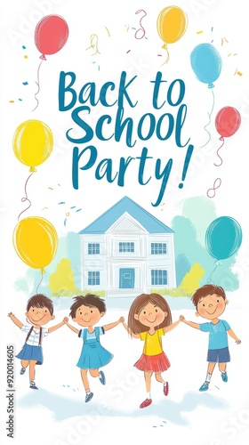 Back to School Party Illustration