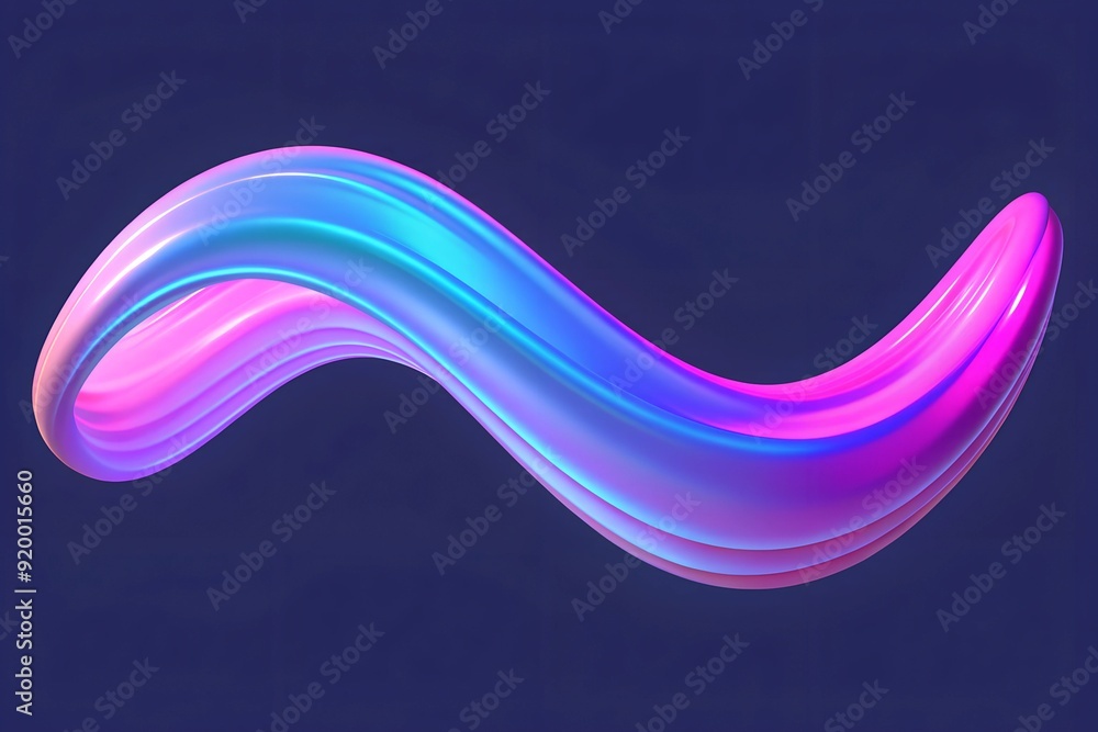 Obraz premium Flowing waves of iridescent neon colors pinks, blues, and purples cascading across the background