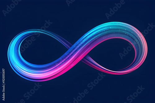 Flowing waves of iridescent neon colors pinks, blues, and purples cascading across the background