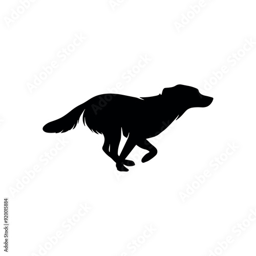 Run dog silhouette jump vector logo icon. Sport dog canine fast profile sign silhouette background.