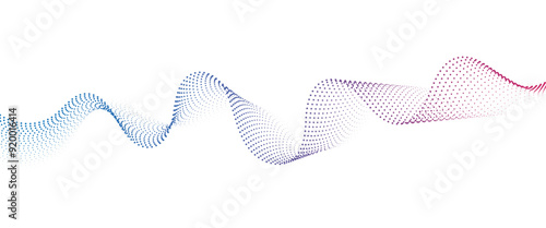 Flowing Dot Wave halftone gradient pattern on transparent background.