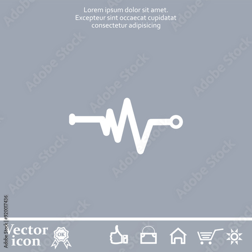 Vector icon of white color on a gray background