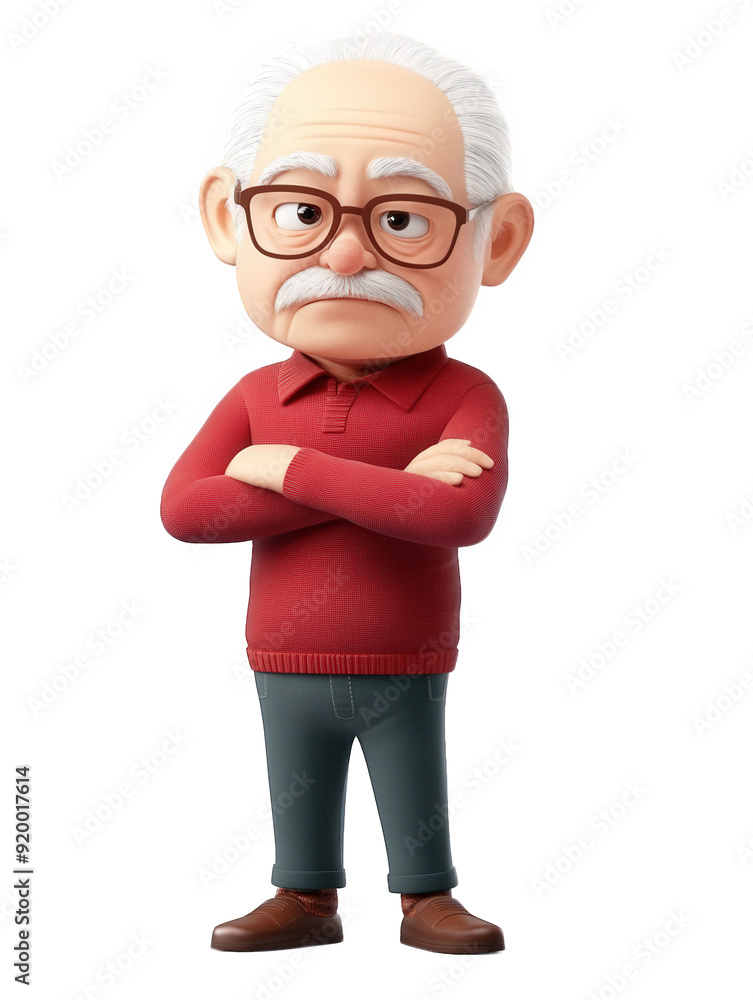 3D character of an angry Asian boy teenager standing with crossed hands isolated on transparent background 3D character of an angry Asian boy teenager standing with crossed hands isolated on transparent background
