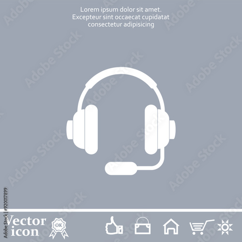 Vector icon of white color on a gray background