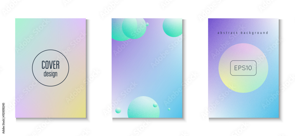 Fototapeta premium 3d Shape. Pink Grainy Holographic Set. Vibrant Banner. Hologram Placard. Triangle Design. Noise Minimal Background. Aesthetic Modern Collection. Blue 3d Shape