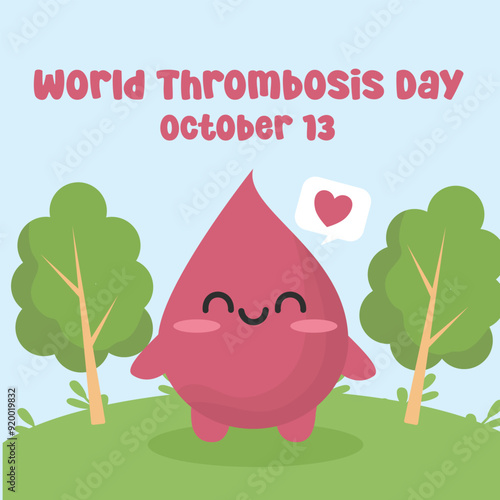 World thrombosis day vector design for World thrombosis day celebration. Suitable for flat design, flyer design, flat illustration, banner, template, poster, etc