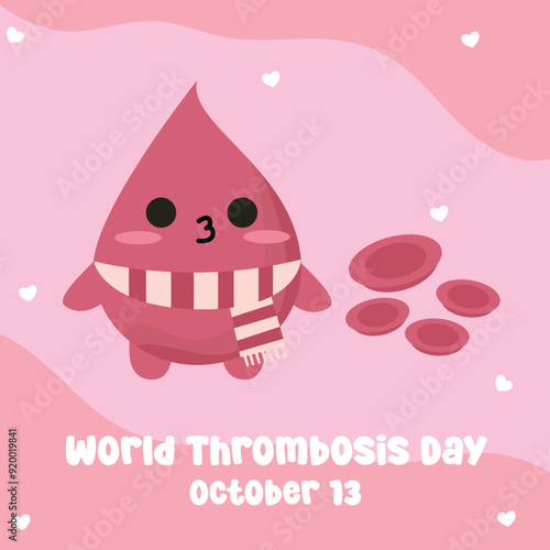World thrombosis day vector design for World thrombosis day celebration. Suitable for flat design, flyer design, flat illustration, banner, template, poster, etc
