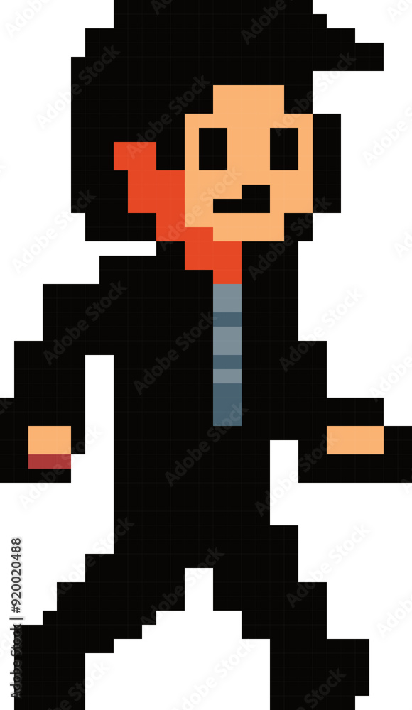 Pixel Noir Detective: A retro pixel art illustration of a hardened detective, ready to crack the case in a gritty urban world. Pixel Noir Detective: A retro pixel art illustration of a hardened detective, ready to crack the case in a gritty urban world.