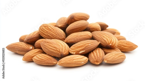 Almond isolated. Almonds on white background. Almond Top view. With clipping path. stock photo, on white background 