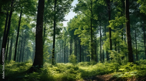 Sunlight Filtering Through a Dense Forest