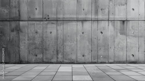 Concrete wall in brutalist architectural style