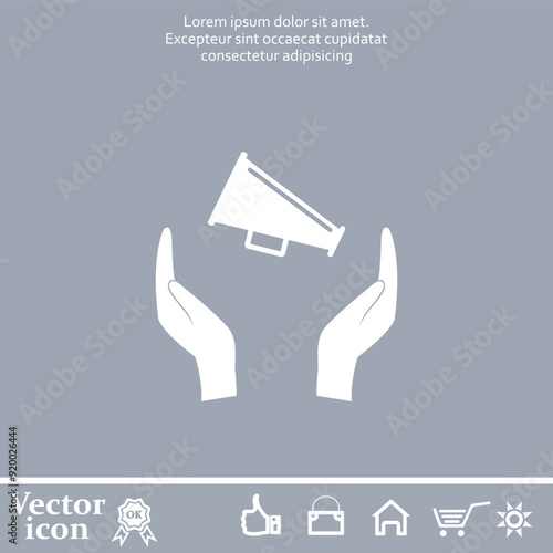 Vector icon of white color on a gray background