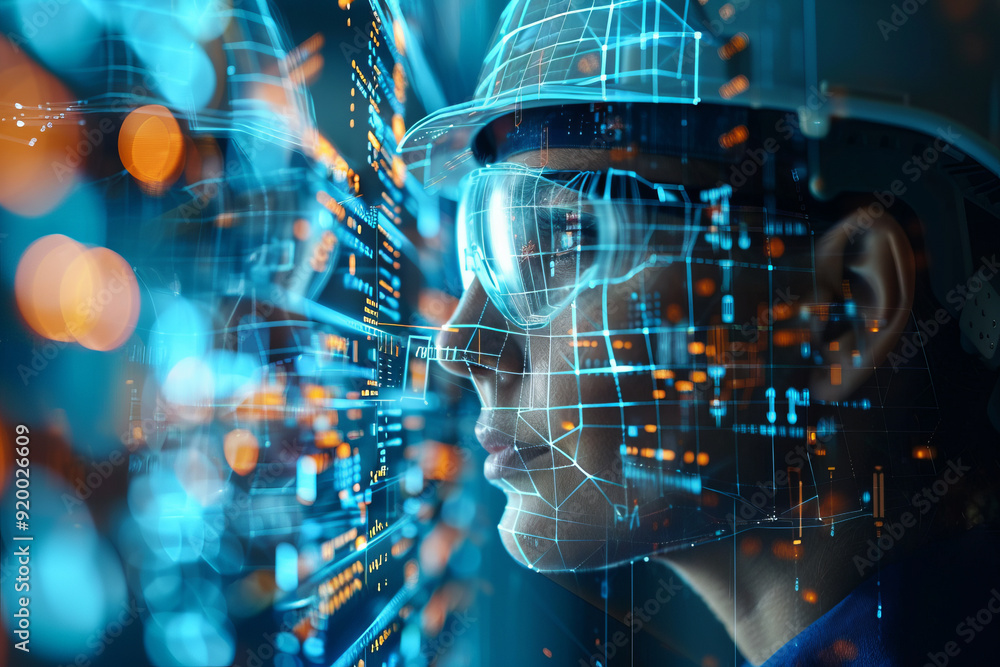 Engineer concept. Construction with machine icons or construction technology.generative ai Engineer concept. Construction with machine icons or construction technology.generative ai
