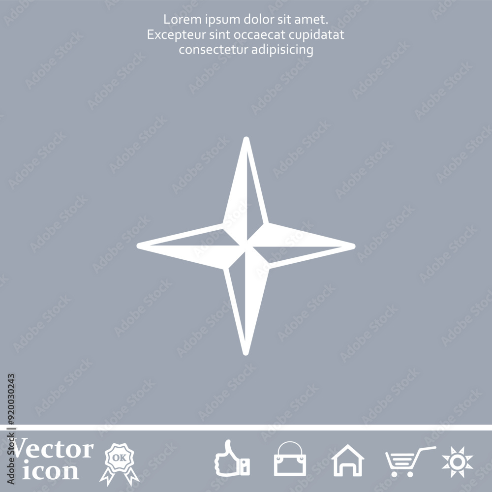 Obraz premium Vector icon of white color on a gray background