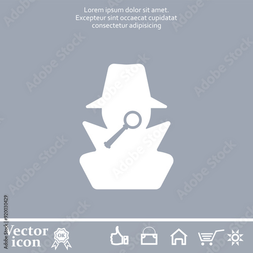 Vector icon of white color on a gray background