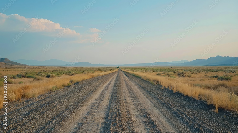 Desolate dirt roads stretch to the horizon through a vast, barren landscape. Desolate dirt roads stretch to the horizon through a vast, barren landscape.