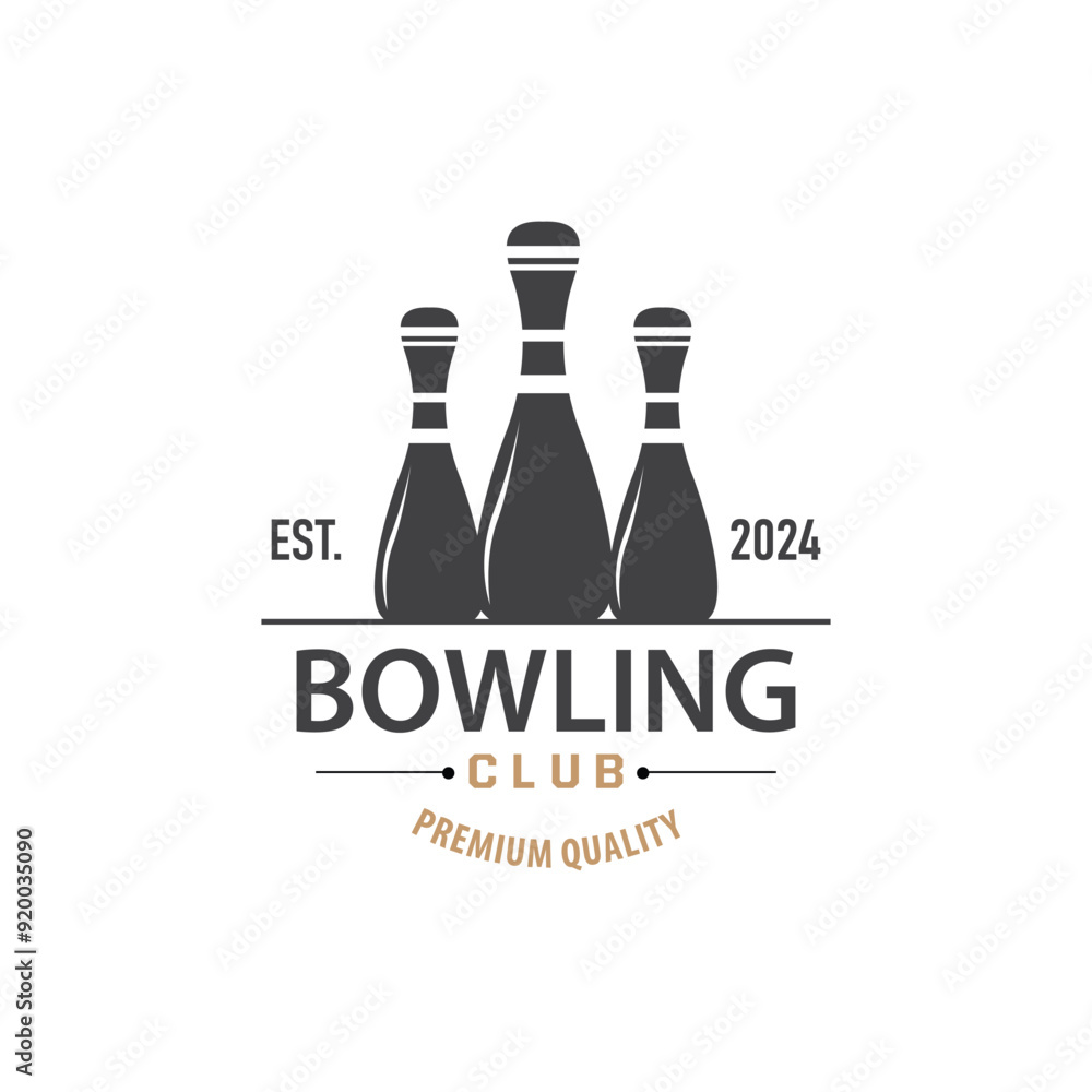 Bowling Sports Club Logo, Bowling Ball And Pin Design Vector Tournament Templet Illustration Bowling Sports Club Logo, Bowling Ball And Pin Design Vector Tournament Templet Illustration