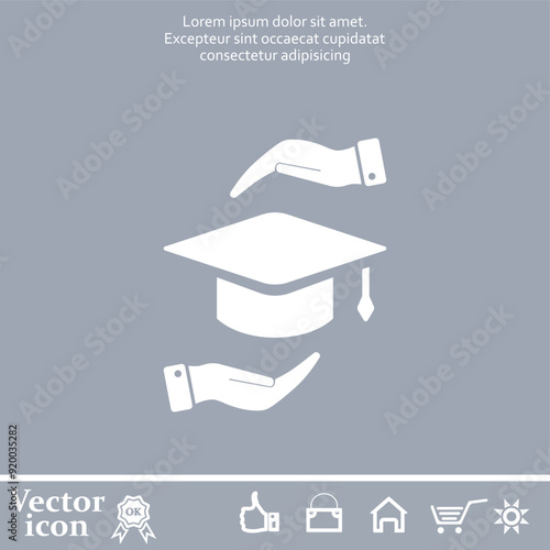 Vector icon of white color on a gray background