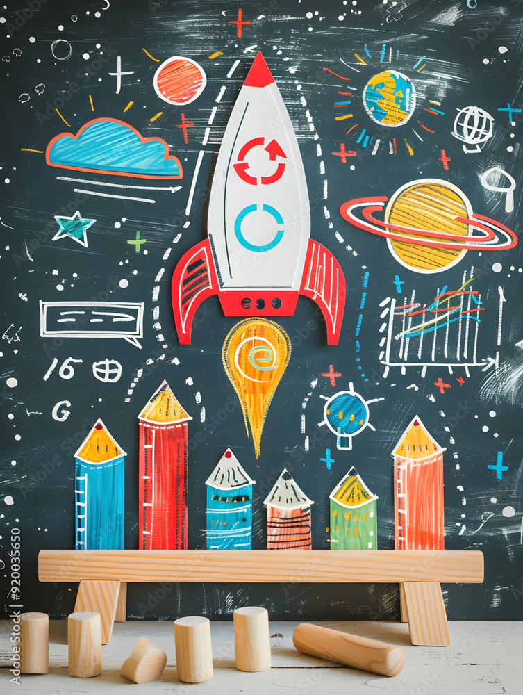 3D flat icon of blackboard with strategic goals and pen on white background for business analysis and goal setting. 3D flat icon of blackboard with strategic goals and pen on white background for business analysis and goal setting.